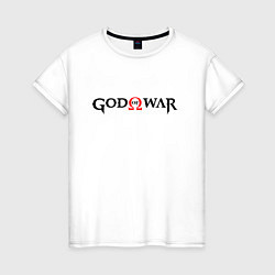 Футболка хлопковая женская GOD OF WAR LOGO BLACK RED, цвет: белый