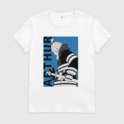 Футболка хлопковая женская Король рыцарь Артур, цвет: белый