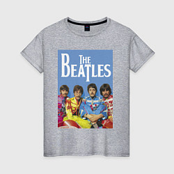 Футболка хлопковая женская The Beatles - world legend!, цвет: меланж