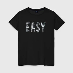 Футболка хлопковая женская EASY!, цвет: черный