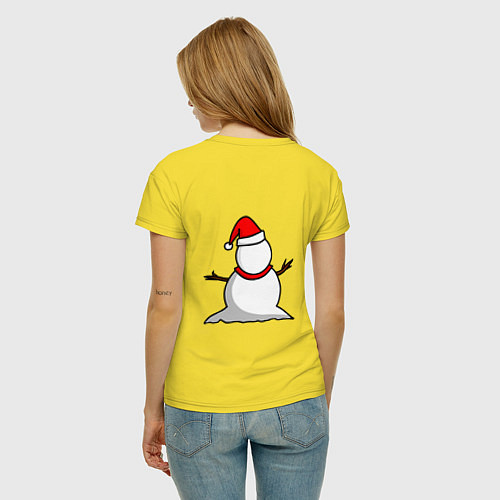 Женская футболка Двухсторонний снеговик / Желтый – фото 4