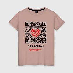 Футболка хлопковая женская QR-Love, цвет: пыльно-розовый