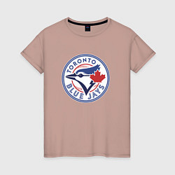 Футболка хлопковая женская Toronto Blue Jays, цвет: пыльно-розовый