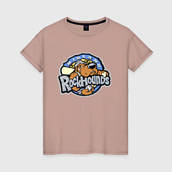 Футболка хлопковая женская Midland Rockhounds - baseball team, цвет: пыльно-розовый