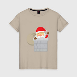 Женская футболка Дед Мороз в трубе