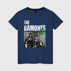Футболка хлопковая женская The Ramones Рамоунз, цвет: тёмно-синий