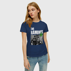 Футболка хлопковая женская The Ramones Рамоунз, цвет: тёмно-синий — фото 2