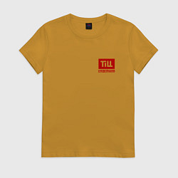 Футболка хлопковая женская TILL LINDEMANN NEW LOGO, цвет: горчичный