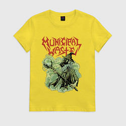 Футболка хлопковая женская Municipal Waste - environmental disaster, цвет: желтый