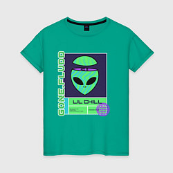 Футболка хлопковая женская GONE FLUDD UFO, цвет: зеленый