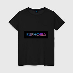 Футболка хлопковая женская Сериал Euphoria - Эйфория, цвет: черный