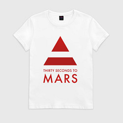 Футболка хлопковая женская 30 Seconds to Mars - Рок, цвет: белый