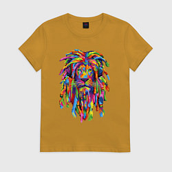 Футболка хлопковая женская Lion dreaD, цвет: горчичный