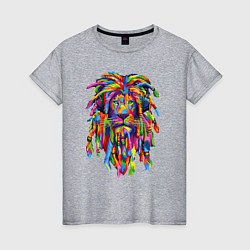 Футболка хлопковая женская Lion dreaD, цвет: меланж