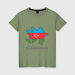 Футболка хлопковая женская Map Azerbaijan, цвет: авокадо