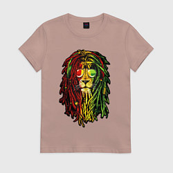 Футболка хлопковая женская Jam lioN, цвет: пыльно-розовый