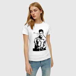 Футболка хлопковая женская Elvis, цвет: белый — фото 2