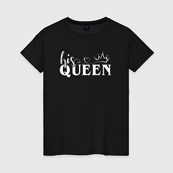 Футболка хлопковая женская His queen, цвет: черный