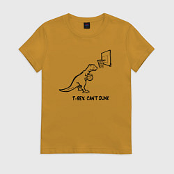 Футболка хлопковая женская T-REX CANT DUNK, цвет: горчичный