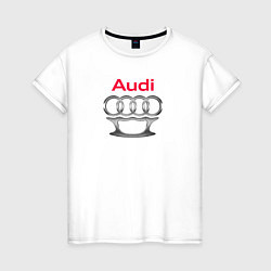 Футболка хлопковая женская Audi костет, цвет: белый