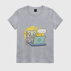 Женская футболка Я не робот Програмерский мем