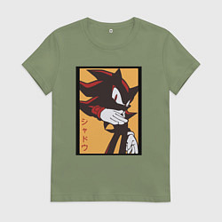 Футболка хлопковая женская Ёж Шэдоу 006, цвет: авокадо