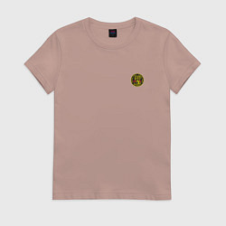 Футболка хлопковая женская Кобра Кай Cobra Kai Лого спина, цвет: пыльно-розовый