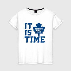 Футболка хлопковая женская It is Toronto Maple Leafs Time, Торонто Мейпл Лифс, цвет: белый