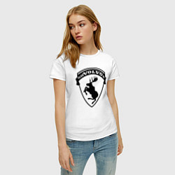 Футболка хлопковая женская VOLVO логотип чёрный, цвет: белый — фото 2