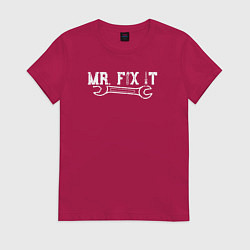 Футболка хлопковая женская Mr FIX IT, цвет: маджента