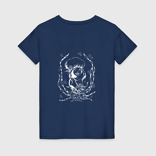 Женская футболка Мрачная русалка by Knyaga / Тёмно-синий – фото 2