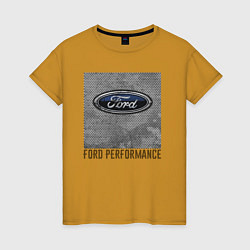 Футболка хлопковая женская Ford Performance, цвет: горчичный