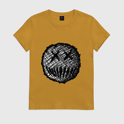 Женская футболка Жуткая рожица пиксельная