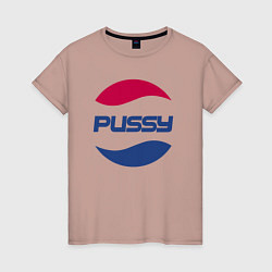 Футболка хлопковая женская Pepsi Pussy, цвет: пыльно-розовый