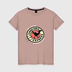 Футболка хлопковая женская Чокобо экспресс, цвет: пыльно-розовый