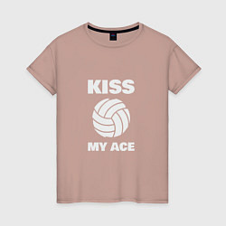 Футболка хлопковая женская Kiss - My Ace, цвет: пыльно-розовый