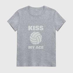 Футболка хлопковая женская Kiss - My Ace, цвет: меланж