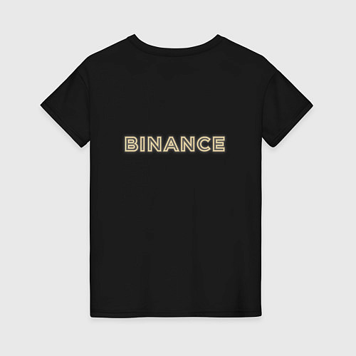 Женская футболка Бинанс с тигром в неоновом свечении / Черный – фото 2