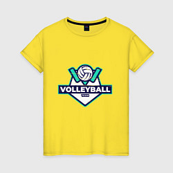 Футболка хлопковая женская Volleyball - Club, цвет: желтый