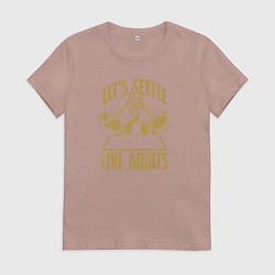 Футболка хлопковая женская Давай помиримся как взрослые, цвет: пыльно-розовый