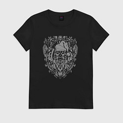Футболка хлопковая женская Санта мертвец, цвет: черный