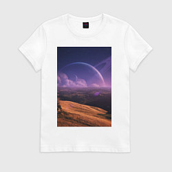 Футболка хлопковая женская Фантастический вид, цвет: белый