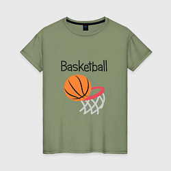 Футболка хлопковая женская Game Basketball, цвет: авокадо