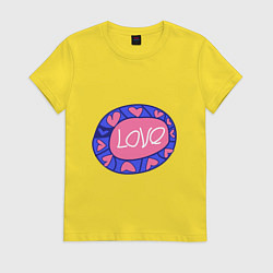 Футболка хлопковая женская Love badge, цвет: желтый