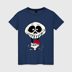 Футболка хлопковая женская Smile Hype Skull, цвет: тёмно-синий