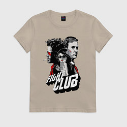 Футболка хлопковая женская SOAP CLUB, цвет: миндальный