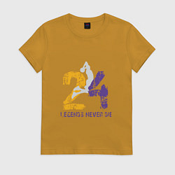 Футболка хлопковая женская Kobe Never Die - 24, цвет: горчичный