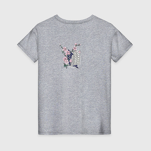 Женская футболка Леви Аккерман хлопья / Меланж – фото 2