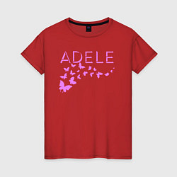 Футболка хлопковая женская Adele бабочки, цвет: красный
