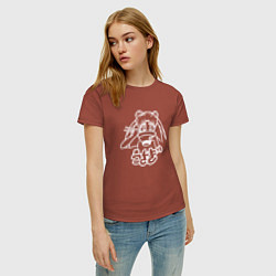 Футболка хлопковая женская Сэйлор и рамен, цвет: кирпичный — фото 2